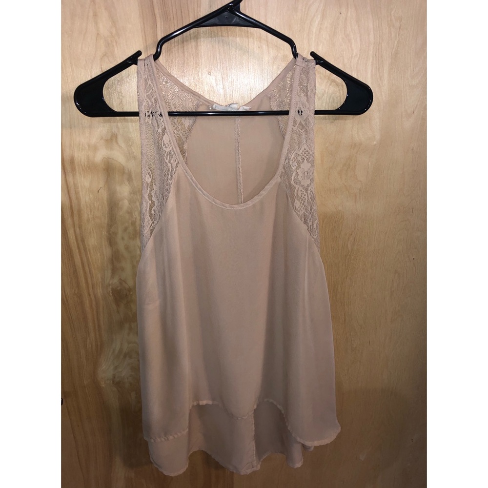 Tan Lace Tank